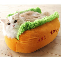 Load image into Gallery viewer, Hot Dog Bed Pet Cute Dog Beds For Small Dogs Warm Cat Sofa Cushion Soft Pet Sleeping Bag Pet Mat Funny Hot Dog Cushion