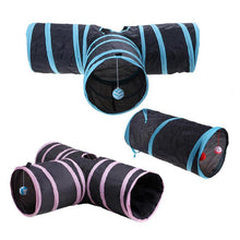 Load image into Gallery viewer, Foldabe Pet Cat Tunnel Indoor Outdoor Pet Cats Training Toys for Cat Kitten Rabbit Animals Play Tunnel Tubes 2/3 Holes